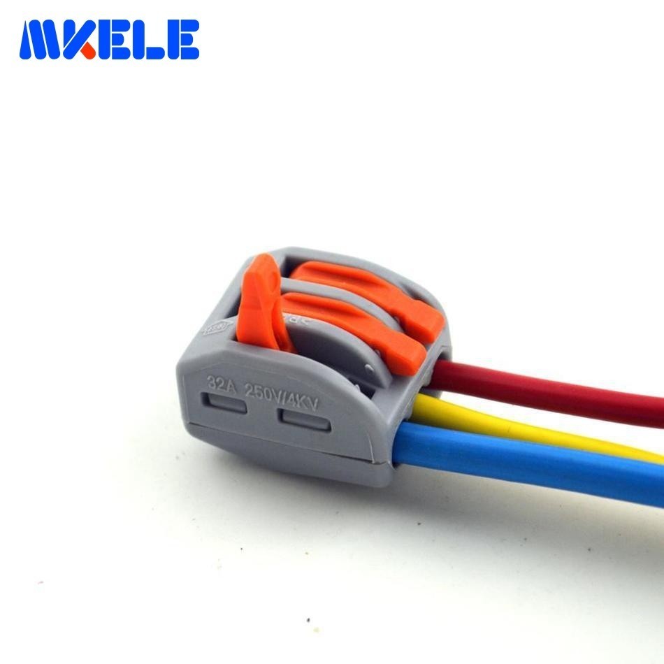 100pcs PCT Quick Connect Terminal Hard Flexible Wire Universal 4 Holes PCT‑104