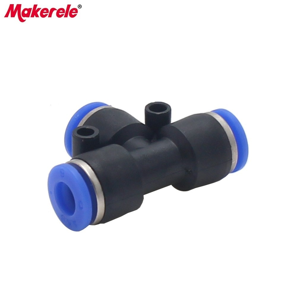 Details about   T-junction PE4-16 Pneumatic Air 3 Way Quick Fittings Connector 4-16mm Tube Hose 