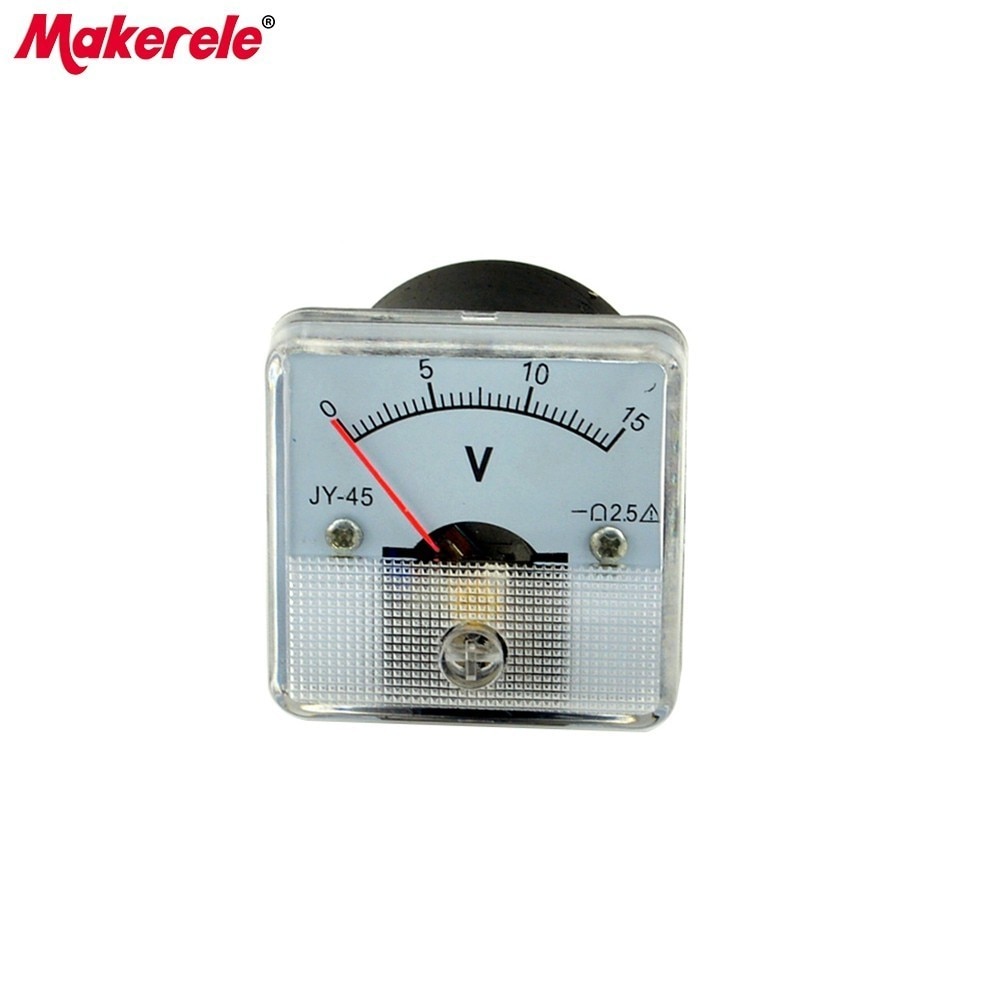 Analogue panel voltmeter, for DC voltage, 44x44mm, range 15V