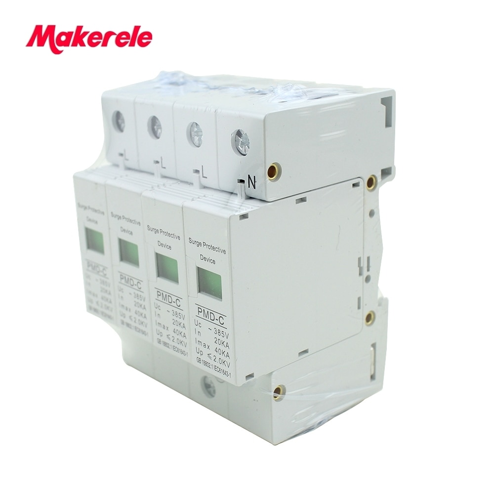 SPD 4P 20KA~40KA ~385VAC Low-voltage House Surge Protector