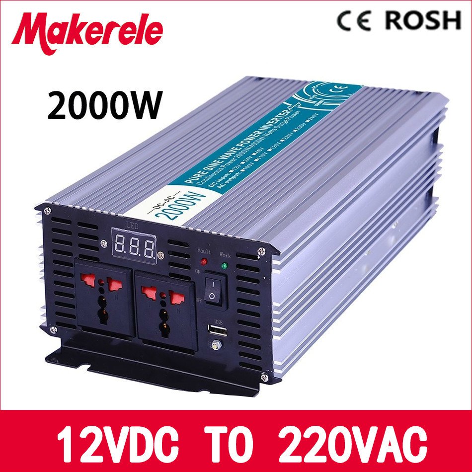 pure sine wave power inverter 12v 220v 2000w high efficient off