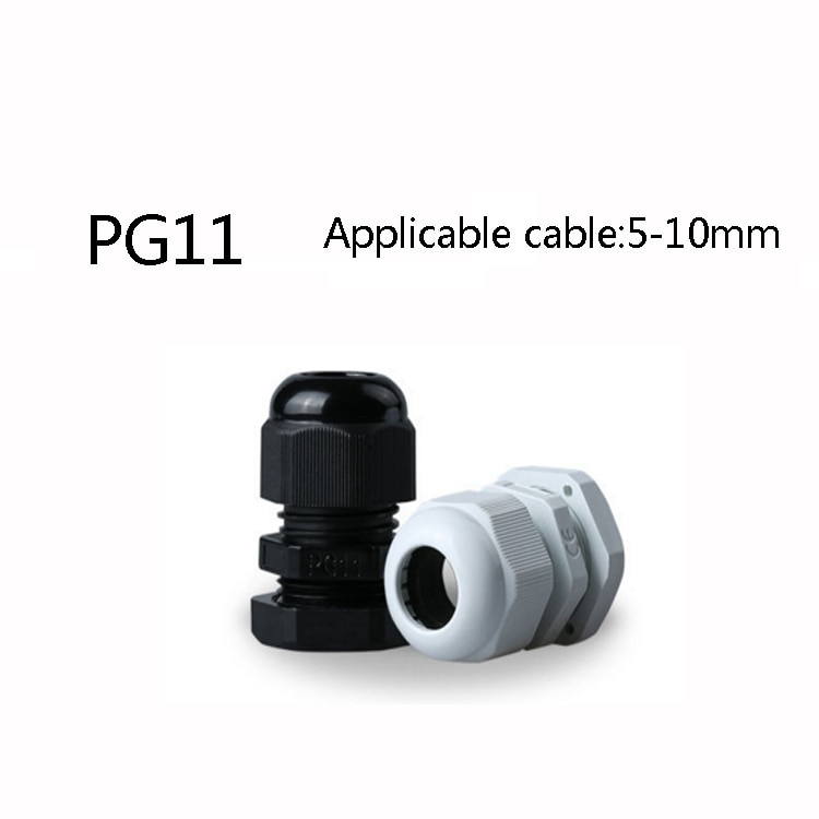 Details about   10pcs Black Plastic IP68 Waterproof PG11 Cable Gland Connector Range 5-10mm 