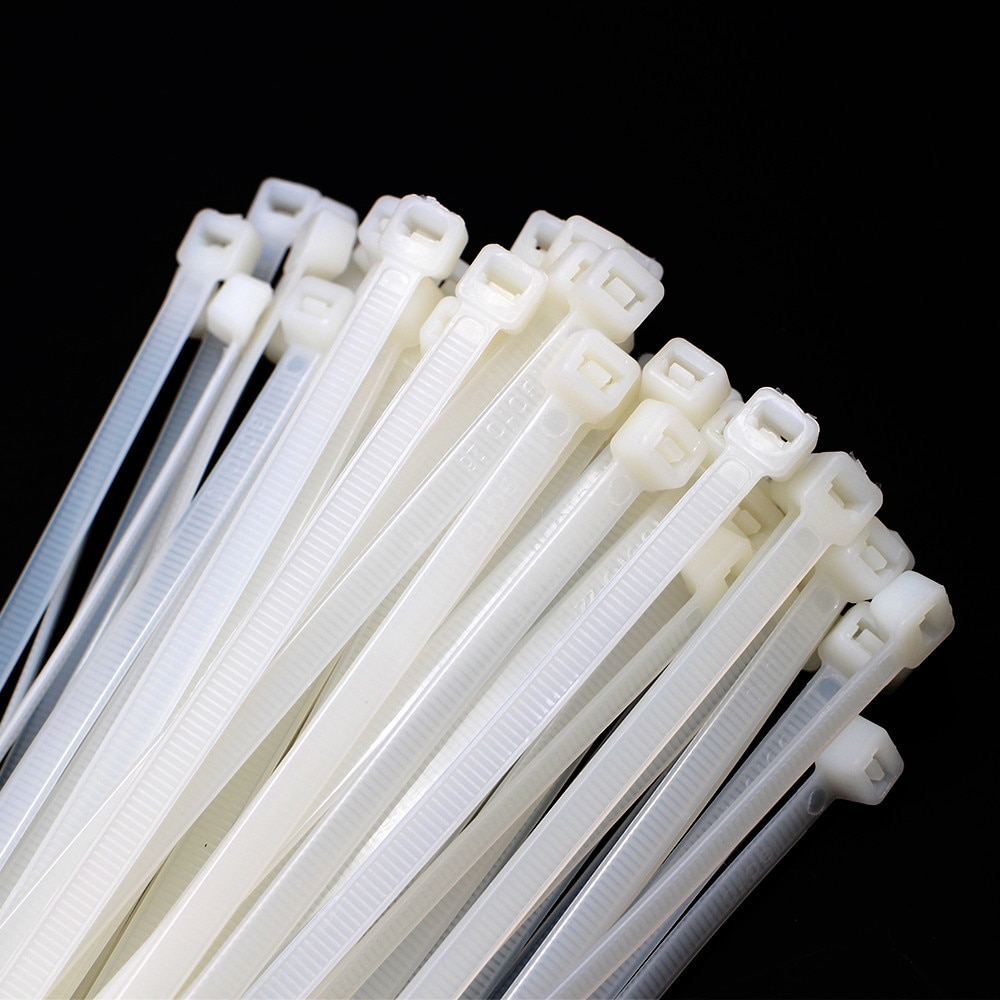 100PCS / bag bag self-locking plastic nylon tie cable zipper with white organizer series cable straps white Color : 3x200mm 100pcs 