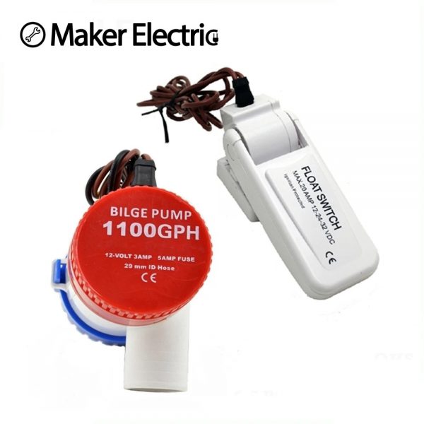 MAKERELE 12V 1100GPH bilge pump float switch kit image 1
